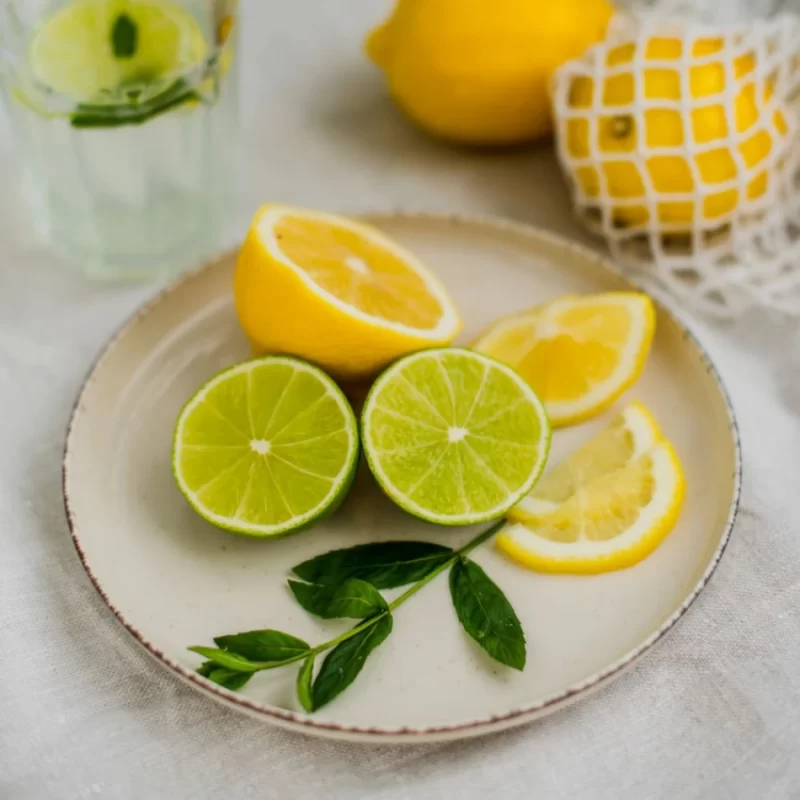 Plate showing lemon and limes. Help with IBS symptoms