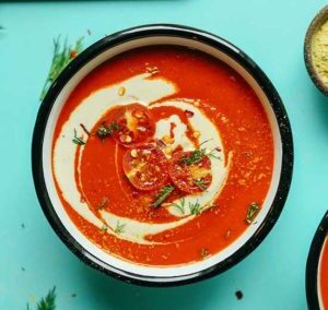Low FODMAP pepper and tomato soup