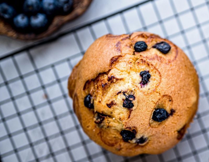 A picute showing Low FODMAP Blueberry Muffins