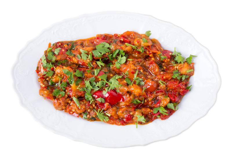 Dish showing a Low FODMAP Veggie Rogan Josh