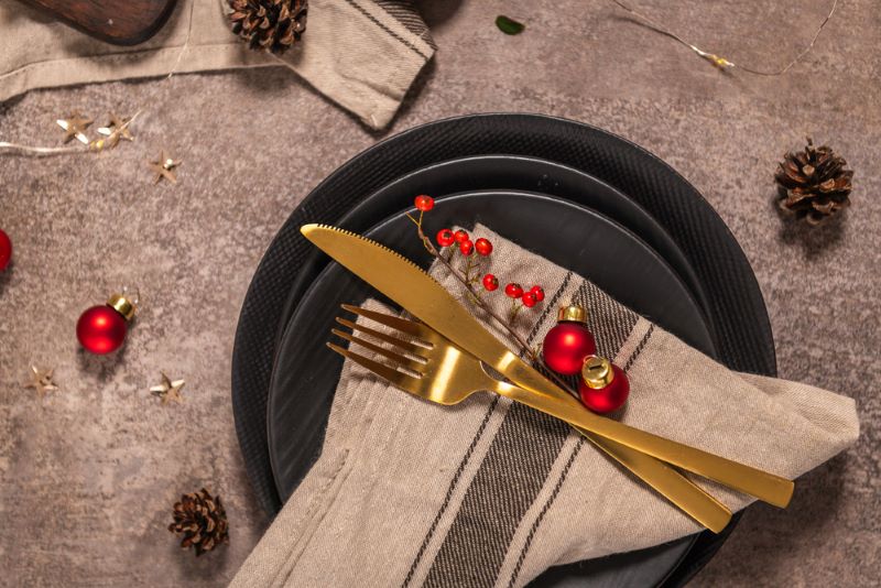 A place setting showing a festive time.