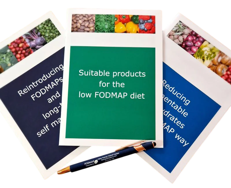 Low FODMAP diet books and guides used in IBS treatment by a UK Specialist Dietitian